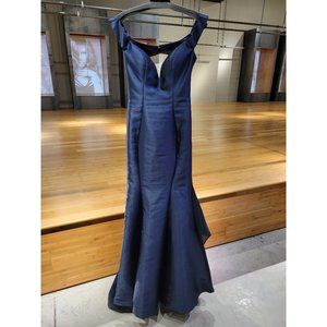 VAL STEFANI Platinum Label Navy Blue Off Shoulder Mermaid Gown 6